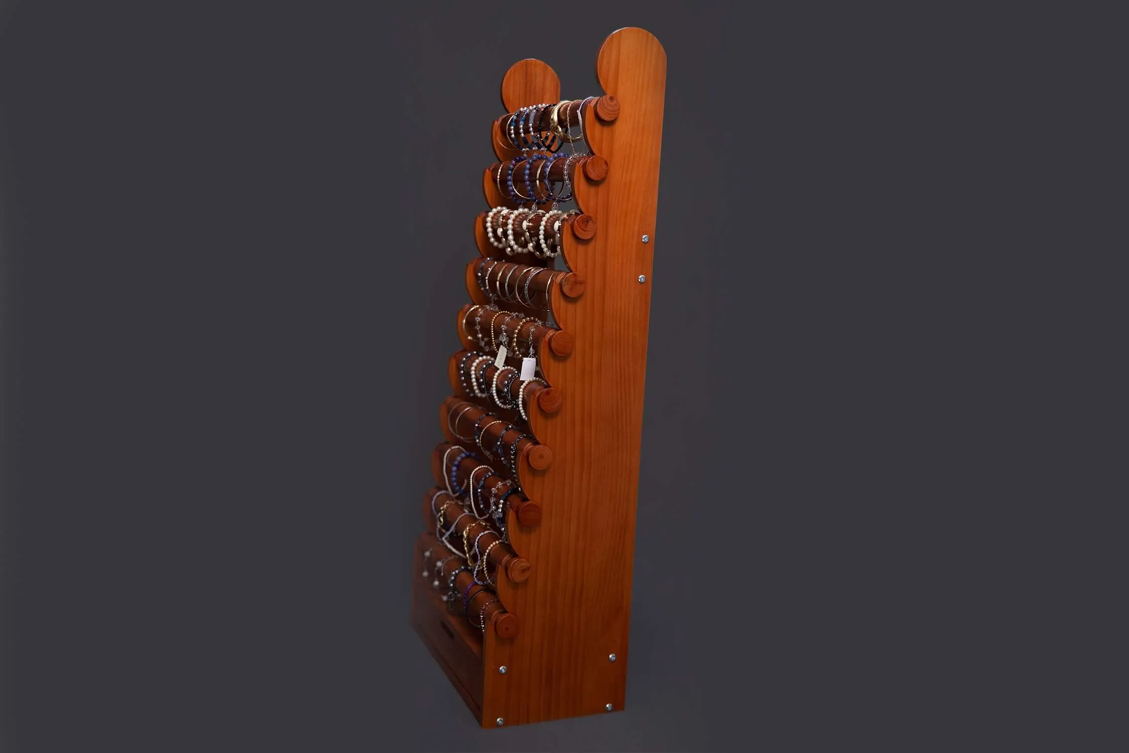 the light wood 10-tier bracelet display — view 8