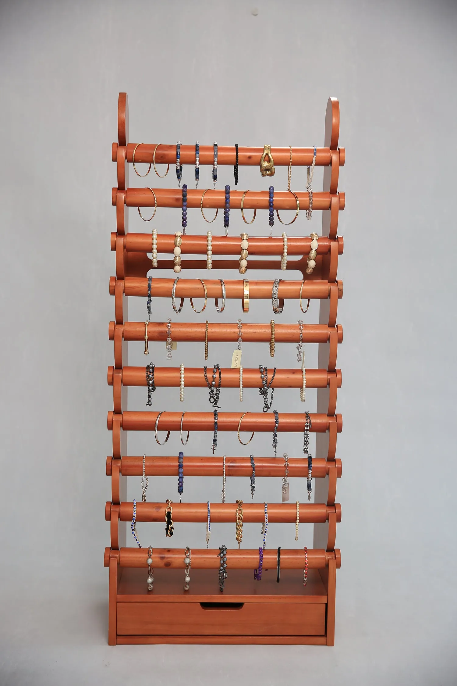 the light wood 10-tier bracelet display — view 9