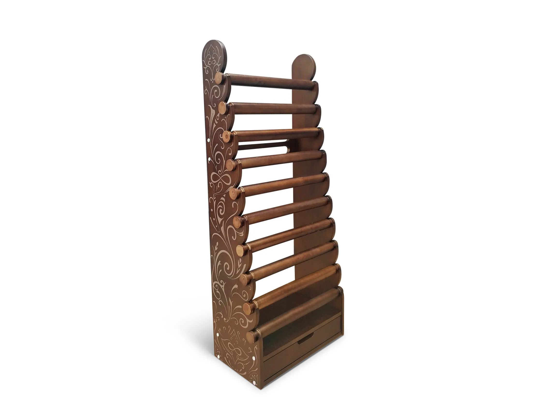the white 10-tier bracelet display — view 1