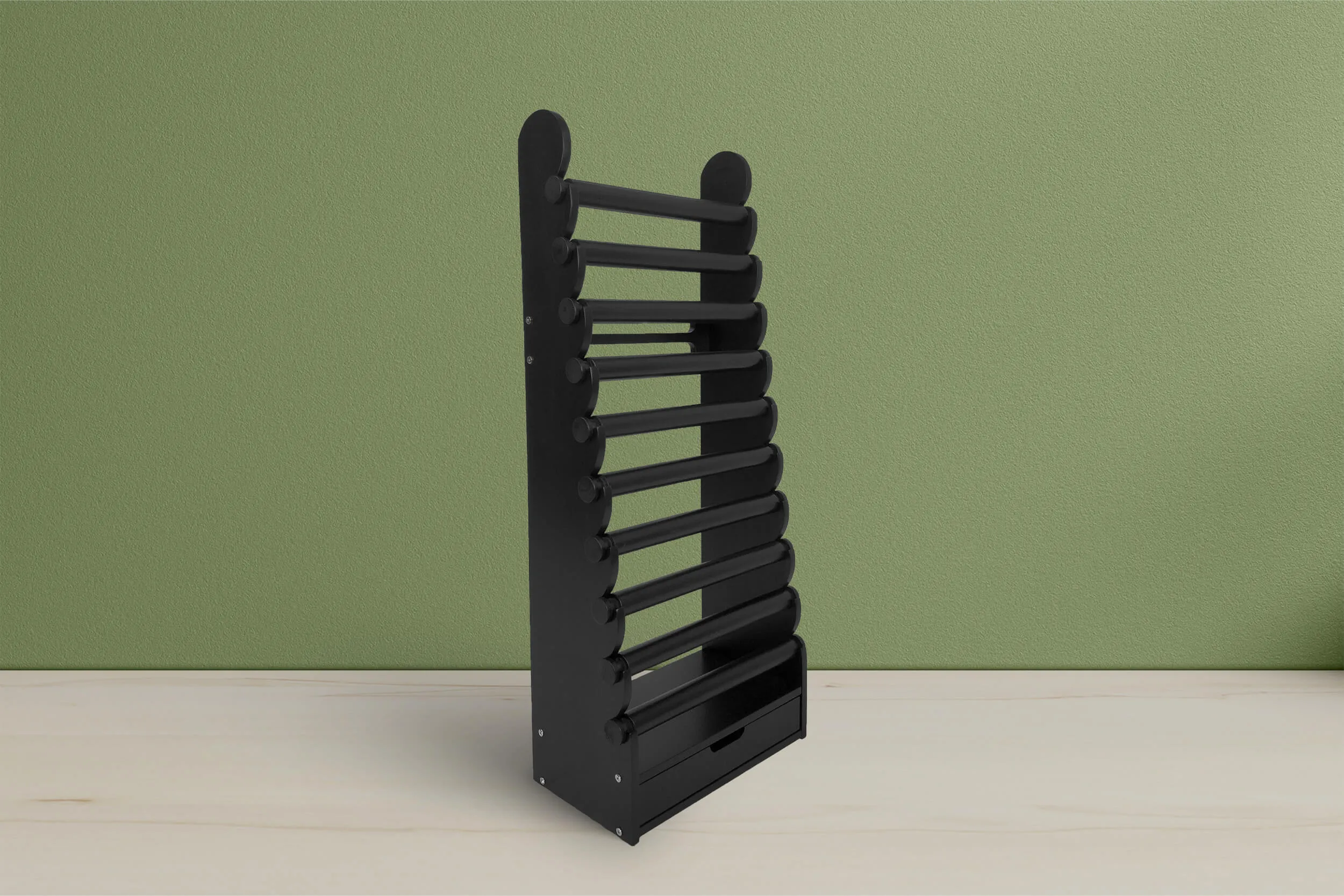 the black 10-tier bracelet display — view 13