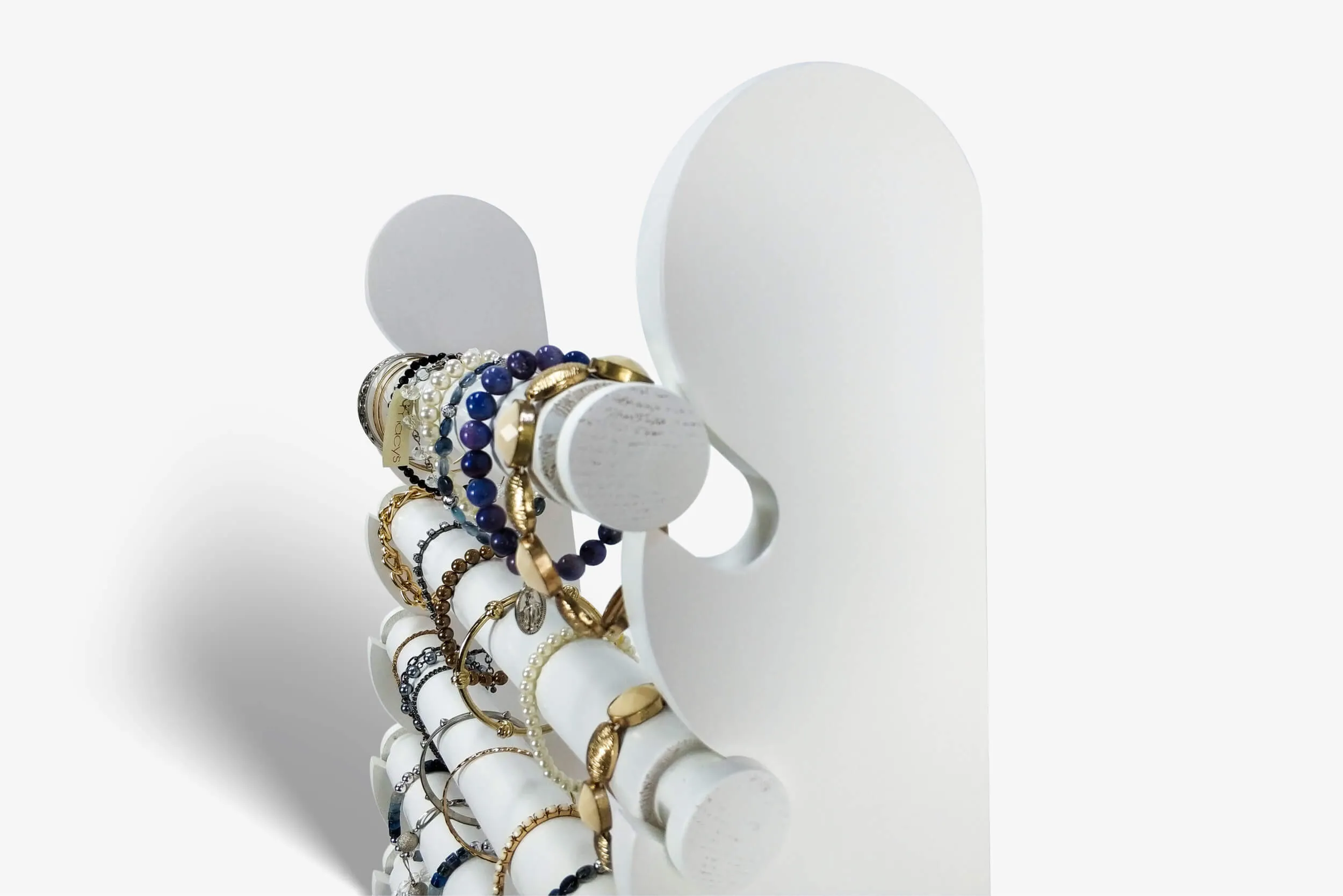 the white 10-tier bracelet display — view 12