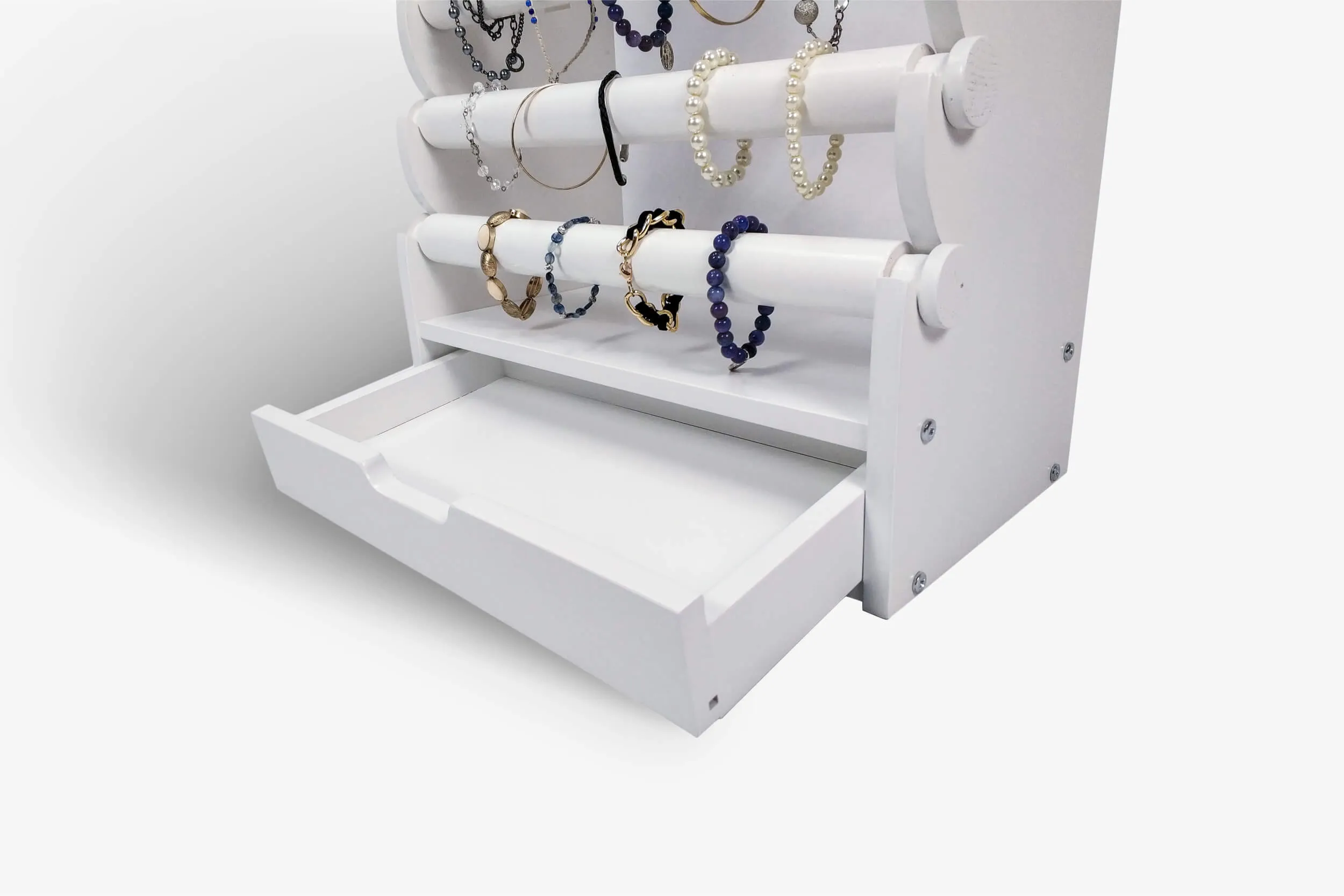 the white 10-tier bracelet display — view 13