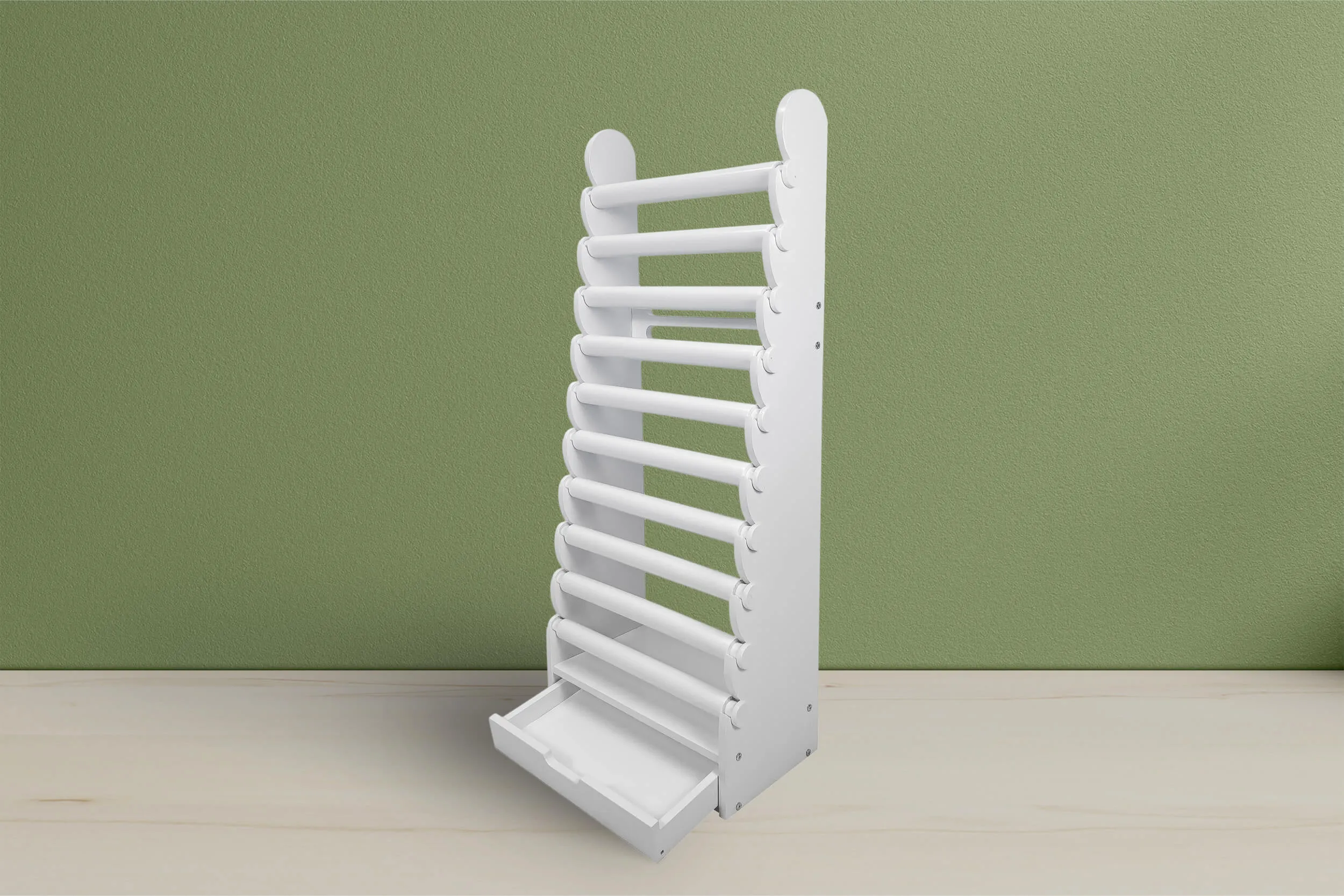 the white 10-tier bracelet display — view 27