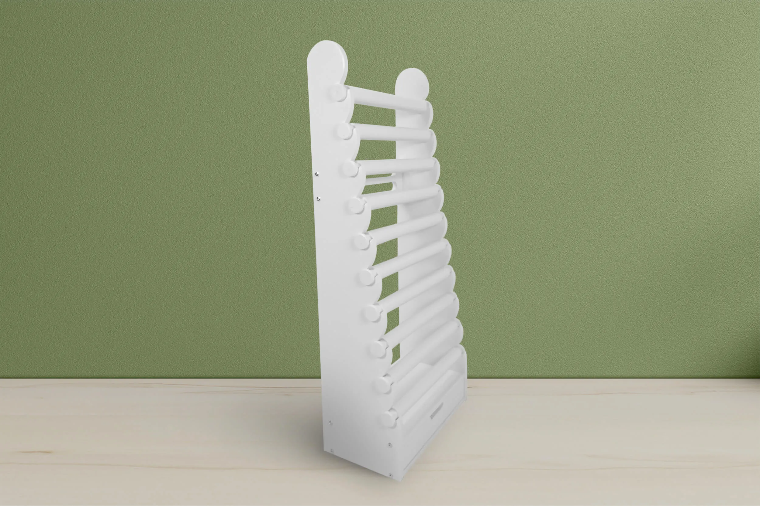 the white 10-tier bracelet display — view 29