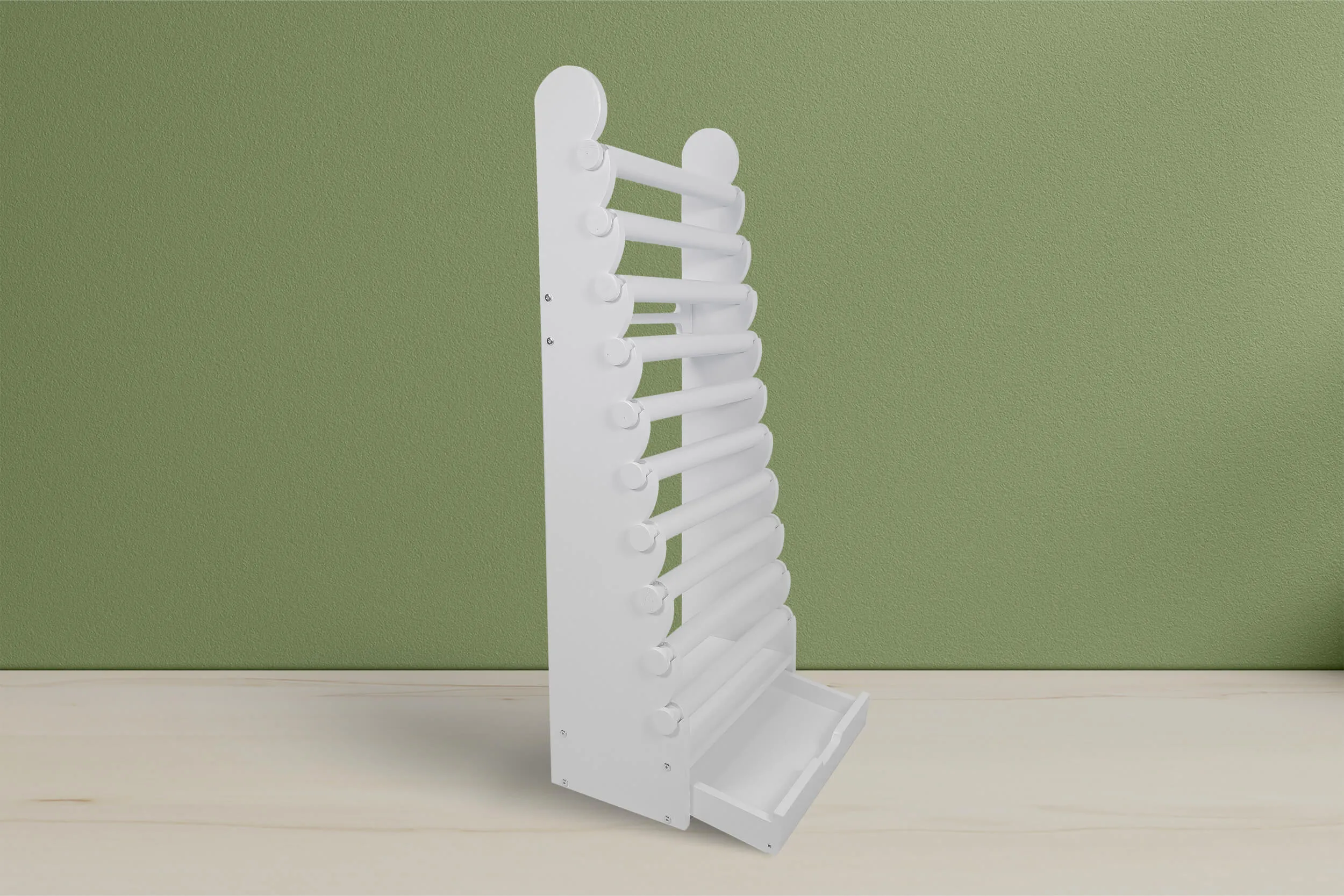 the white 10-tier bracelet display — view 33