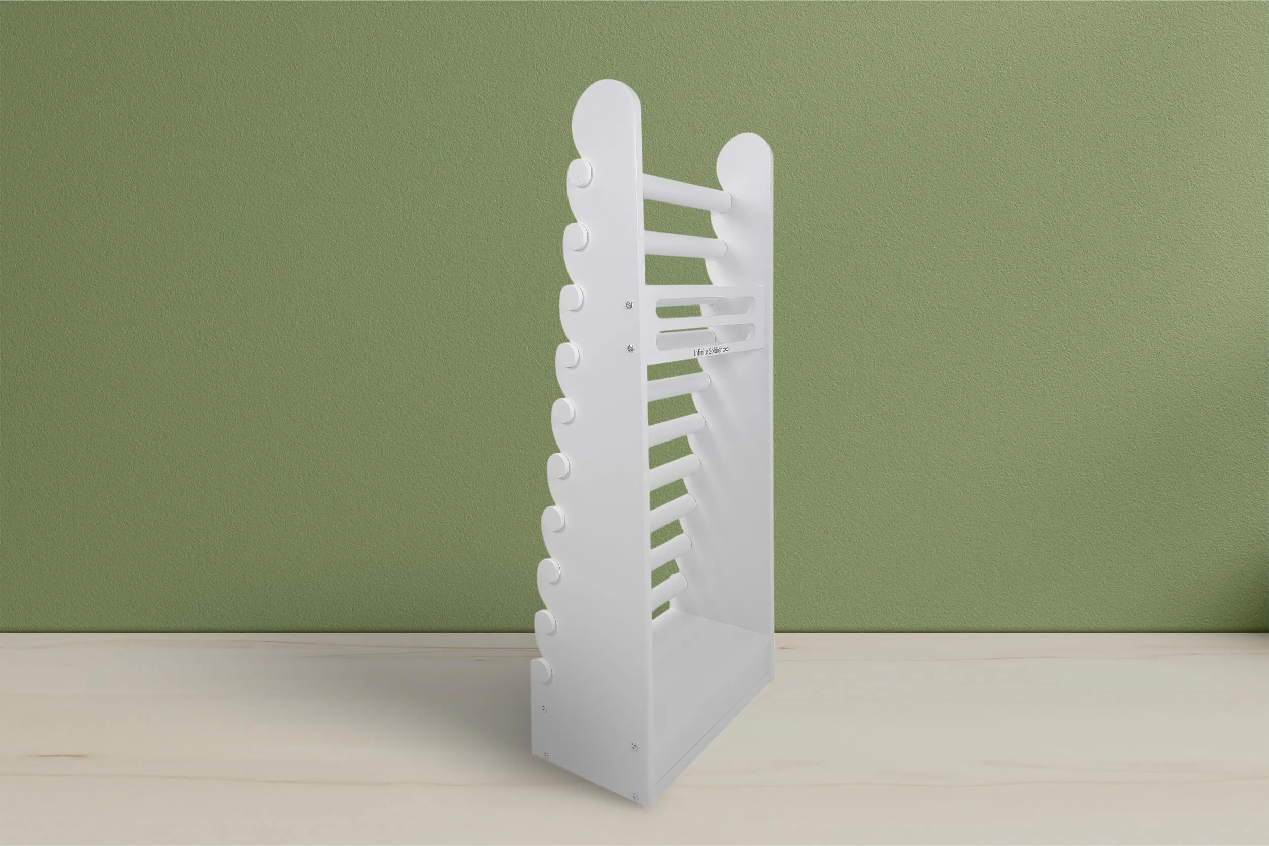 the white 10-tier bracelet display — view 34