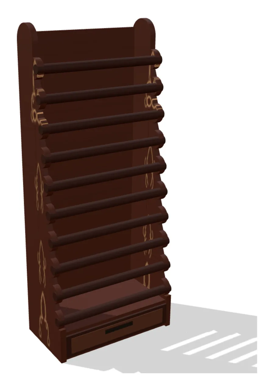 The 10-tier bracelet display in dark wood