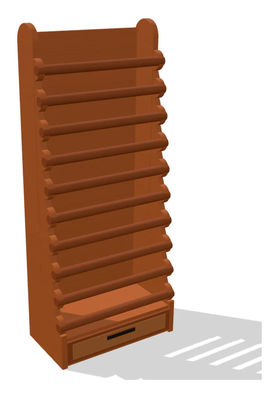 The 10-tier bracelet display in light wood