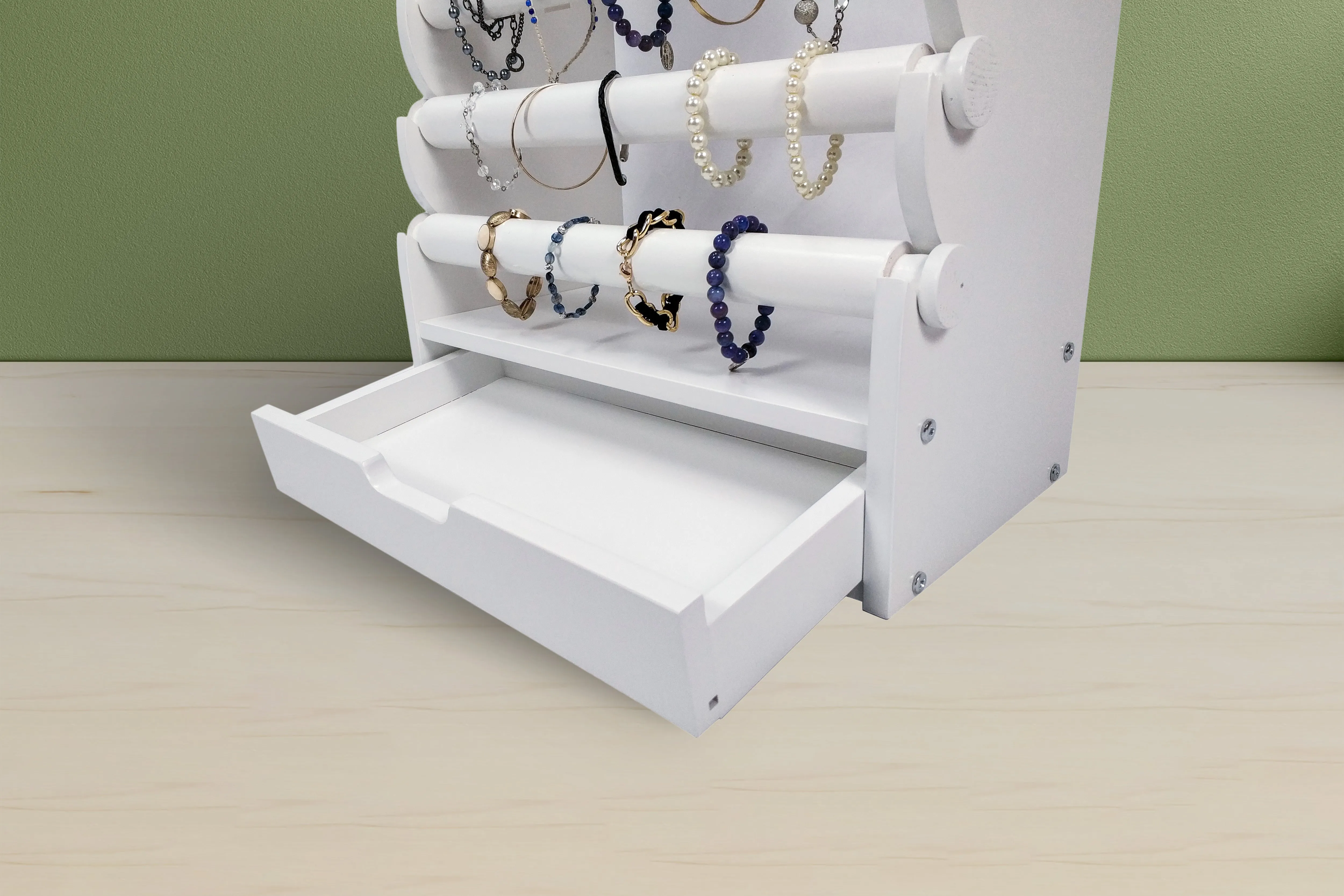 the white 10-tier bracelet display — view 7
